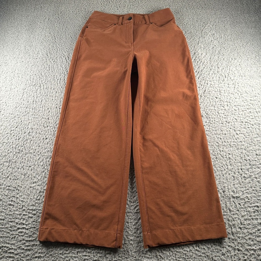 Lululemon City Sleek Wide Leg Womens Pants 26 Brown High Rise‎ Cropped Utilitech